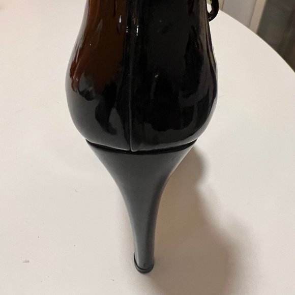 PRADA BLACK PATENT LEATHER BOOTIES SIZE 37 - Picture 4 of 5